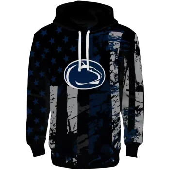 personalized penn state nittany lions distressed flag blue black hoodie best selling