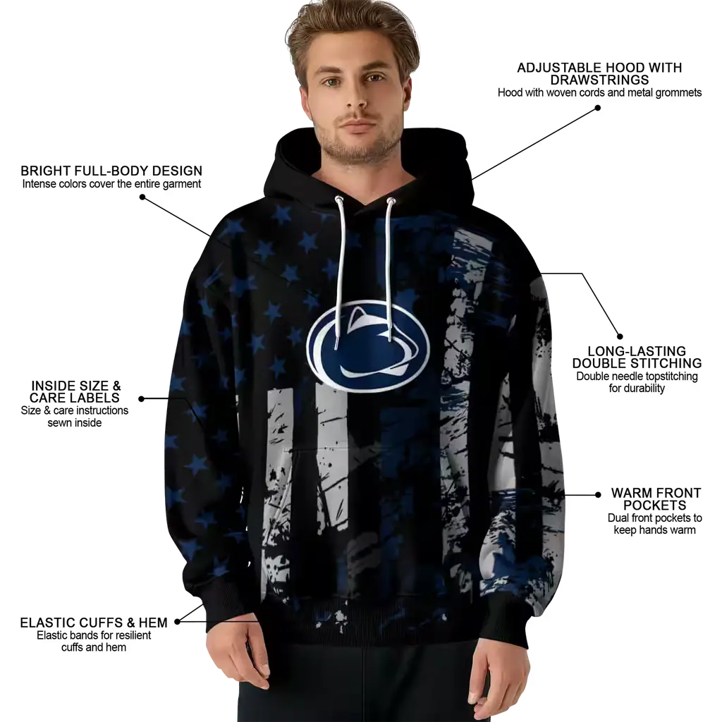 personalized penn state nittany lions distressed flag blue black hoodie latest model personalized penn state nittany lions distressed flag blue black hoodie latest model