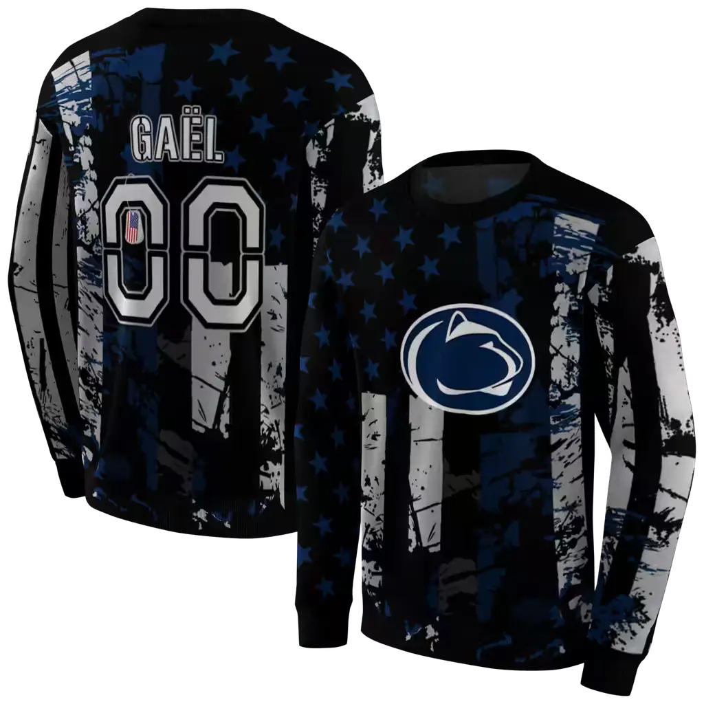 personalized penn state nittany lions distressed flag blue black hoodie premium grade personalized penn state nittany lions distressed flag blue black hoodie premium grade