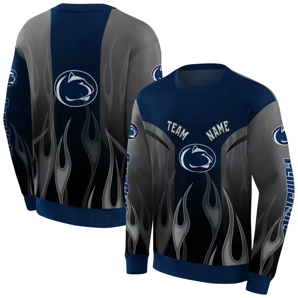 personalized penn state nittany lions flame design blue hoodie premium grade personalized penn state nittany lions flame design blue hoodie premium grade