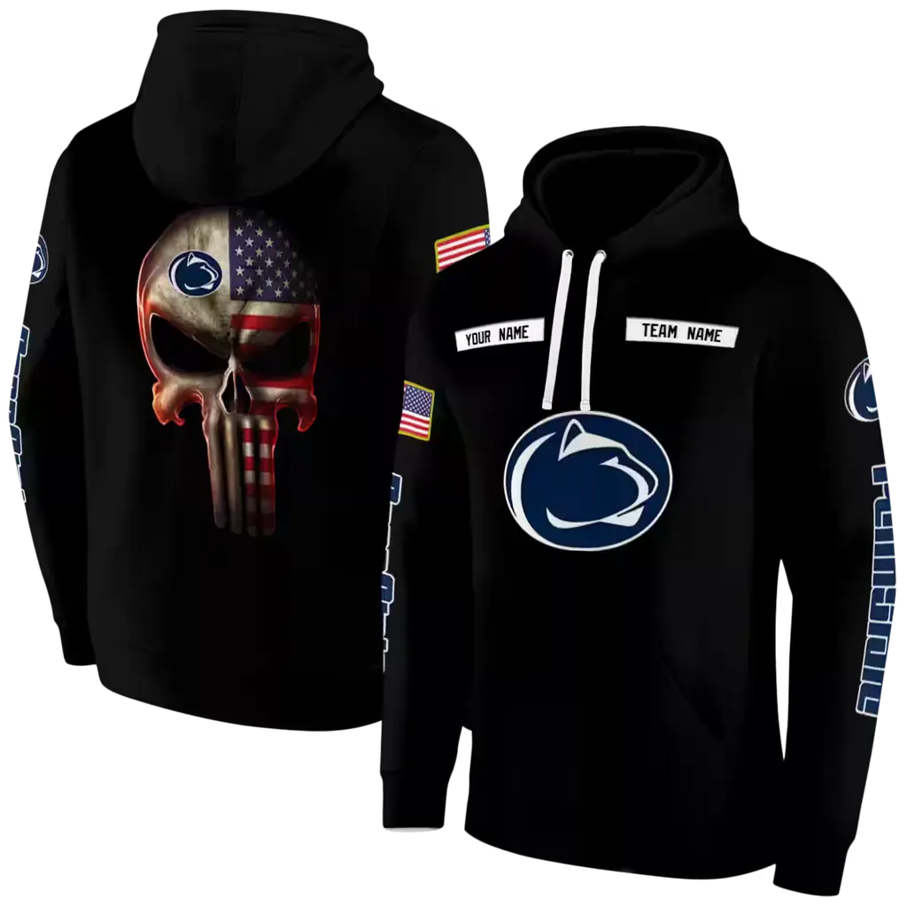 personalized penn state nittany lions punisher skull black hoodie fashion forward personalized penn state nittany lions punisher skull black hoodie fashion forward