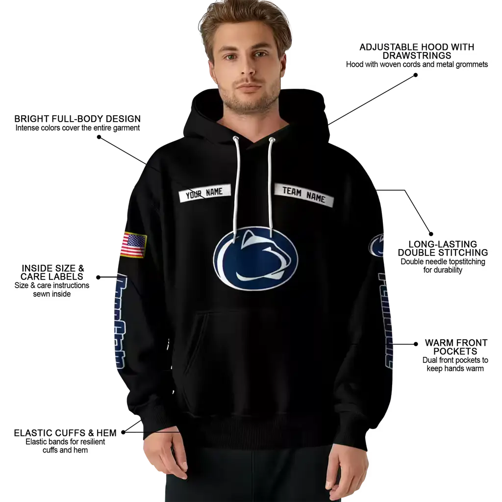personalized penn state nittany lions punisher skull black hoodie latest model personalized penn state nittany lions punisher skull black hoodie latest model