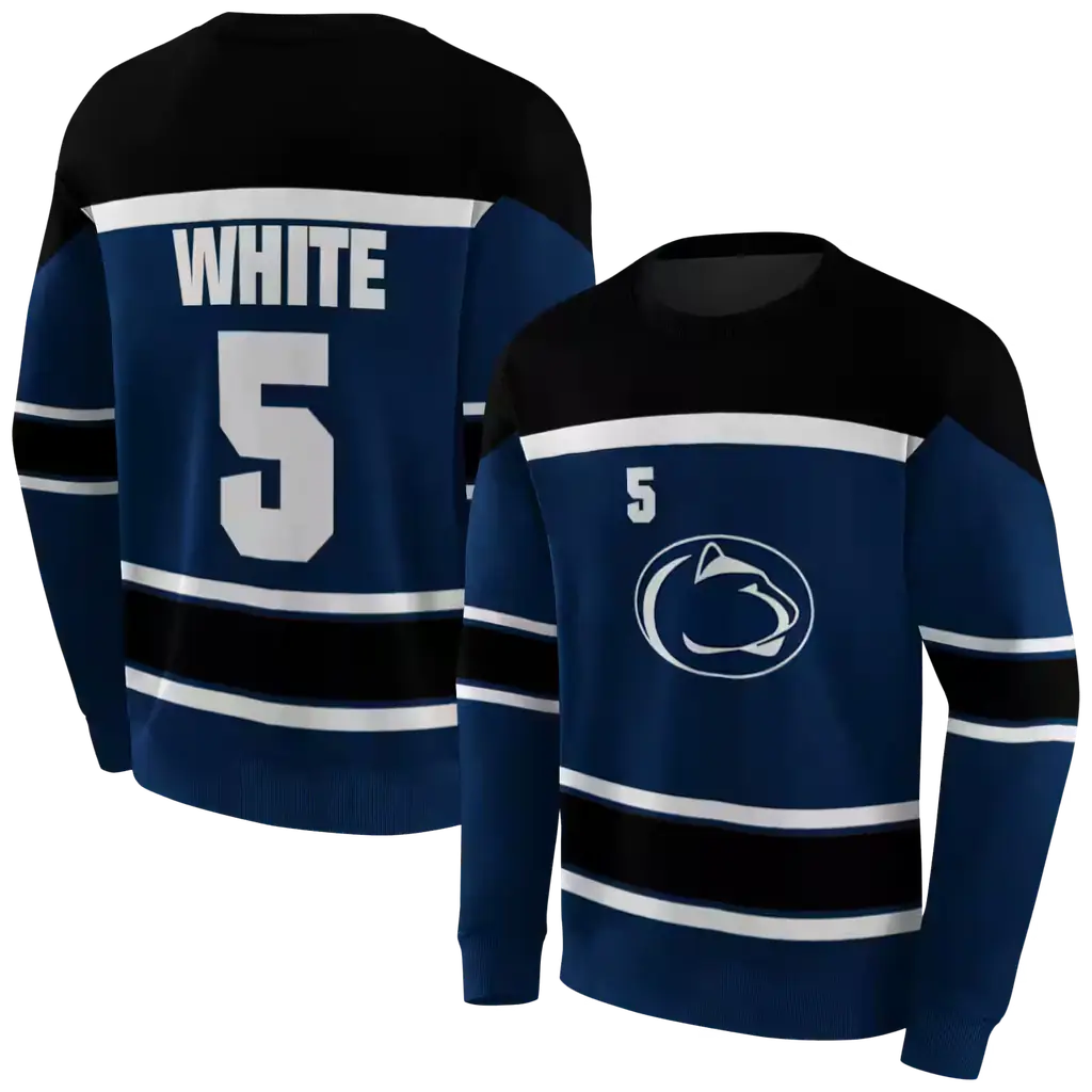 personalized penn state nittany lions striped pattern blue hoodie premium grade personalized penn state nittany lions striped pattern blue hoodie premium grade