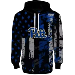 personalized pittsburgh panthers distressed flag royal blue black hoodie best selling