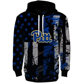personalized pittsburgh panthers distressed flag royal blue black hoodie best selling