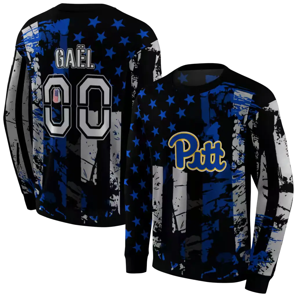 personalized pittsburgh panthers distressed flag royal blue black hoodie premium grade personalized pittsburgh panthers distressed flag royal blue black hoodie premium grade