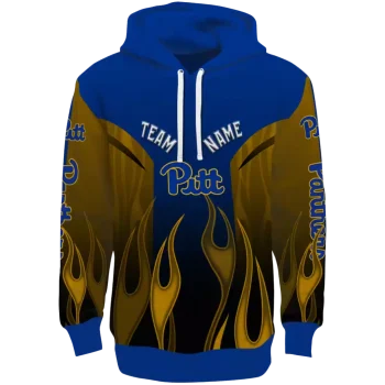 personalized pittsburgh panthers flame design royal blue hoodie best selling