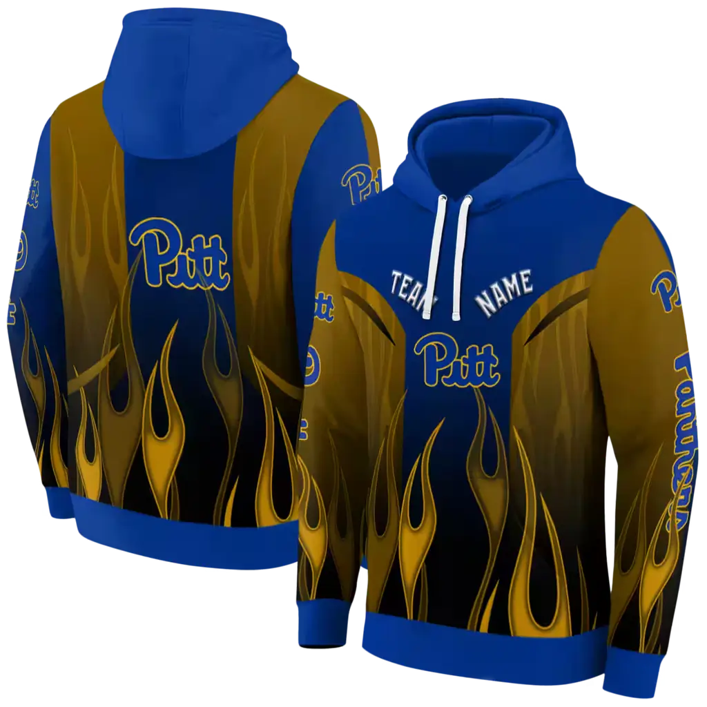 personalized pittsburgh panthers flame design royal blue hoodie fashion forward personalized pittsburgh panthers flame design royal blue hoodie fashion forward
