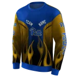 personalized pittsburgh panthers flame design royal blue hoodie best selling