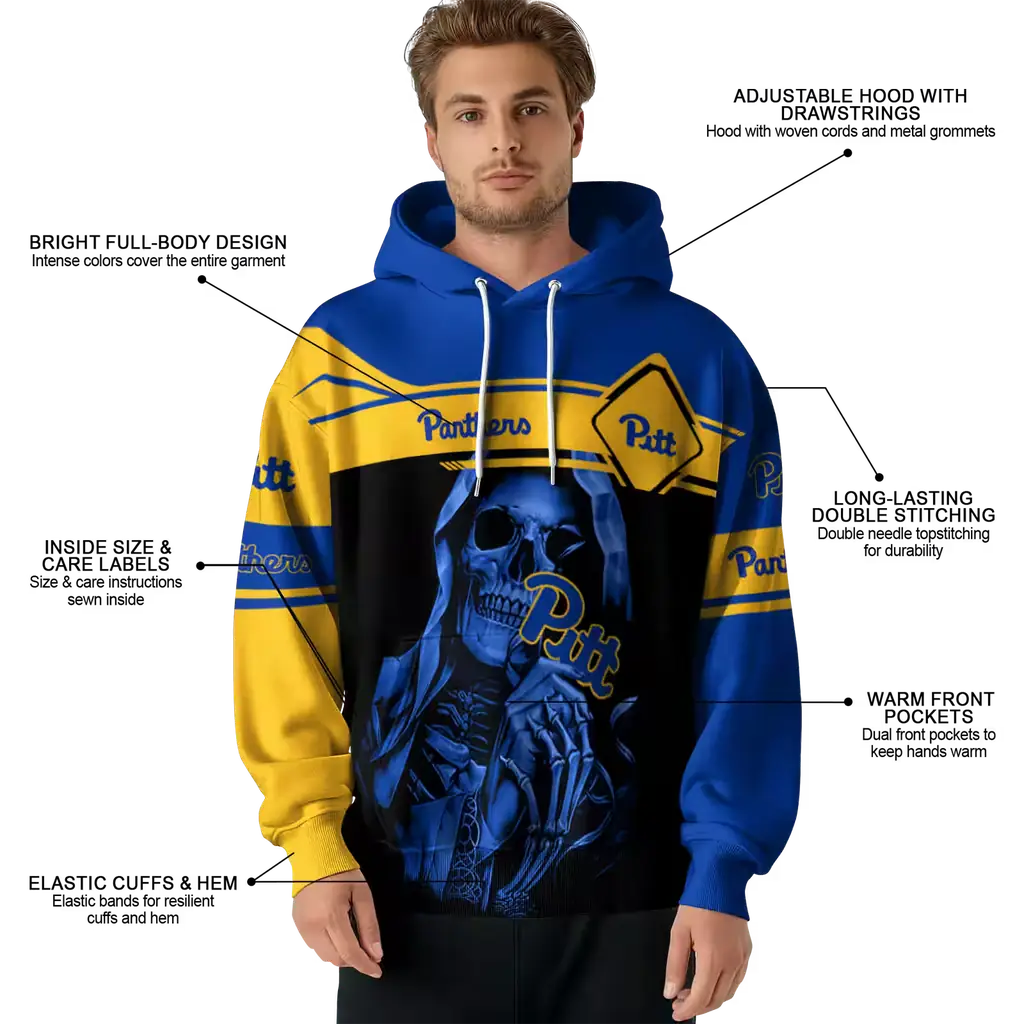 personalized pittsburgh panthers grim reaper royal black hoodie latest model personalized pittsburgh panthers grim reaper royal black hoodie latest model