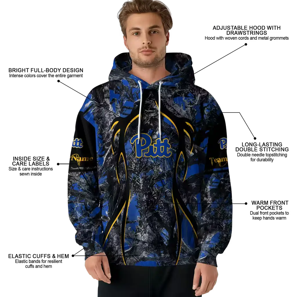 personalized pittsburgh panthers hunting theme royal blue black hoodie latest model personalized pittsburgh panthers hunting theme royal blue black hoodie latest model