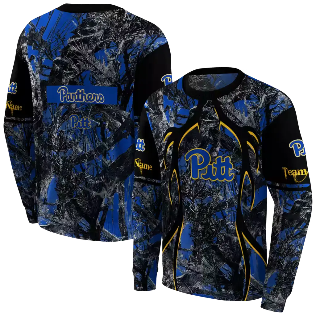 personalized pittsburgh panthers hunting theme royal blue black hoodie premium grade personalized pittsburgh panthers hunting theme royal blue black hoodie premium grade