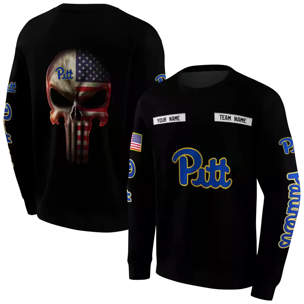 personalized pittsburgh panthers punisher skull black hoodie premium grade personalized pittsburgh panthers punisher skull black hoodie premium grade