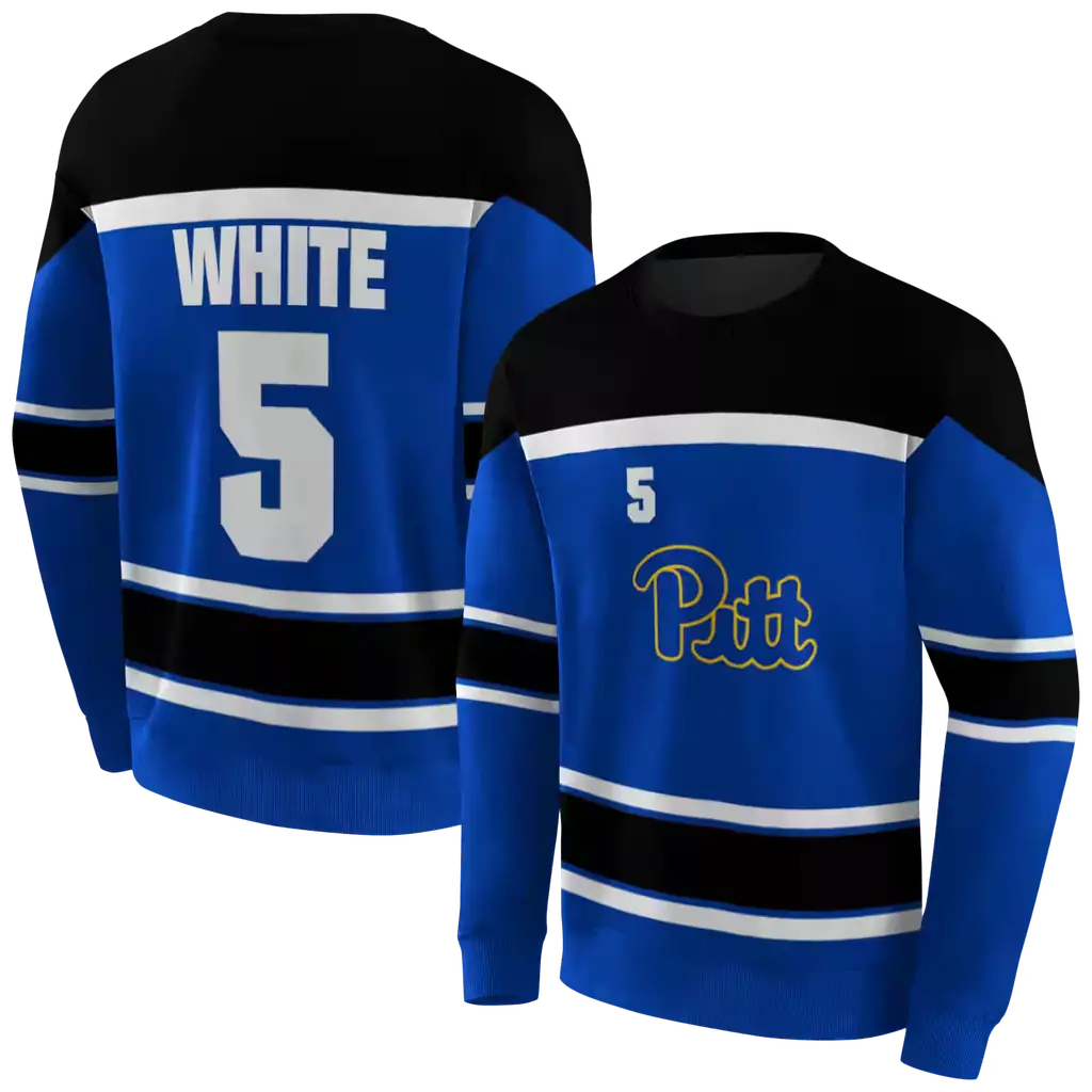 personalized pittsburgh panthers striped pattern royal blue hoodie premium grade personalized pittsburgh panthers striped pattern royal blue hoodie premium grade