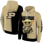 personalized purdue boilermakers baby yoda gold black hoodie best selling