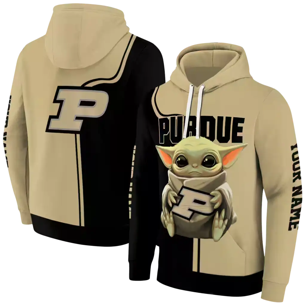 personalized purdue boilermakers baby yoda gold black hoodie fashion forward personalized purdue boilermakers baby yoda gold black hoodie fashion forward