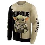 personalized purdue boilermakers baby yoda gold black hoodie best selling
