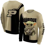personalized purdue boilermakers baby yoda gold black hoodie best selling