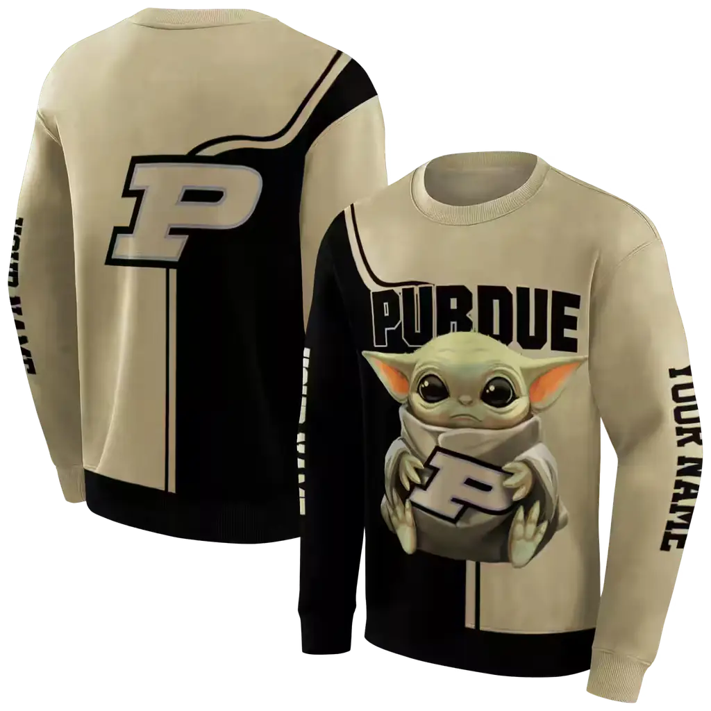 personalized purdue boilermakers baby yoda gold black hoodie premium grade personalized purdue boilermakers baby yoda gold black hoodie premium grade