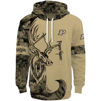 personalized purdue boilermakers deer silhouette gold hoodie best selling