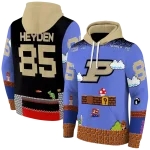 personalized purdue boilermakers mario blue black hoodie best selling