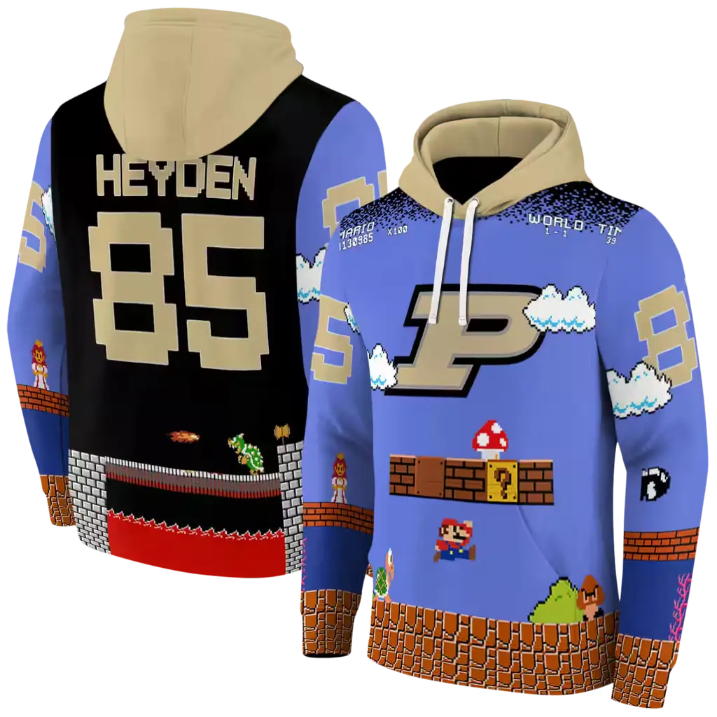 personalized purdue boilermakers mario blue black hoodie fashion forward personalized purdue boilermakers mario blue black hoodie fashion forward