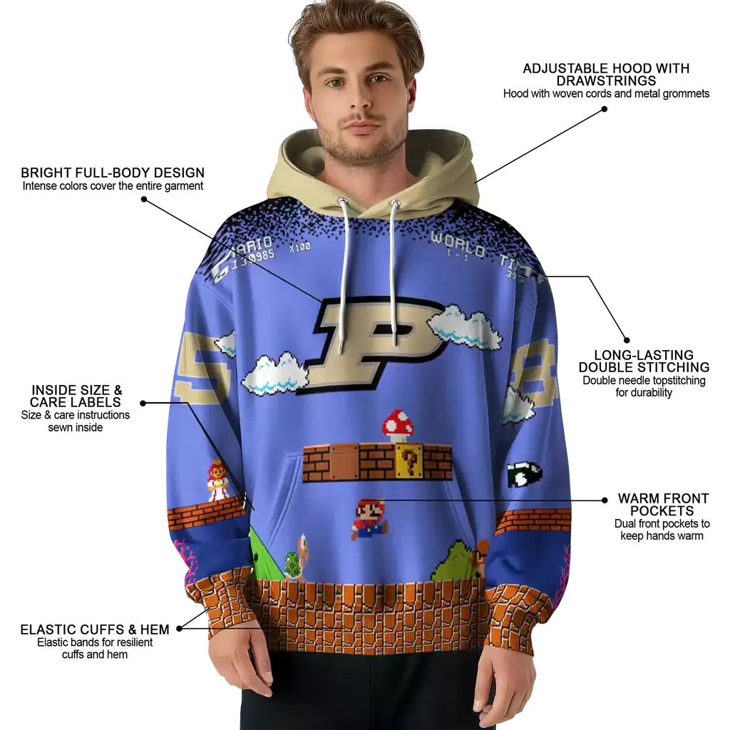 personalized purdue boilermakers mario blue black hoodie latest model personalized purdue boilermakers mario blue black hoodie latest model