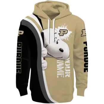 personalized purdue boilermakers peeking snoopy gold hoodie best selling