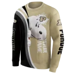 personalized purdue boilermakers peeking snoopy gold hoodie best selling