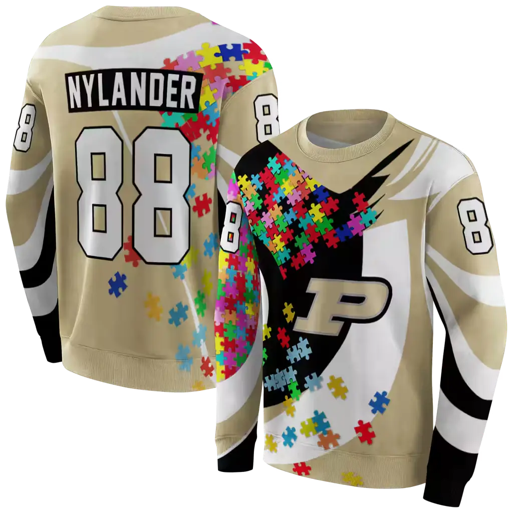 personalized purdue boilermakers puzzle pieces gold hoodie premium grade personalized purdue boilermakers puzzle pieces gold hoodie premium grade