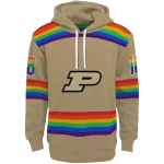 personalized purdue boilermakers rainbow stripes gold hoodie best selling