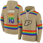 personalized purdue boilermakers rainbow stripes gold hoodie best selling