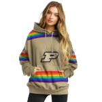 personalized purdue boilermakers rainbow stripes gold hoodie best selling