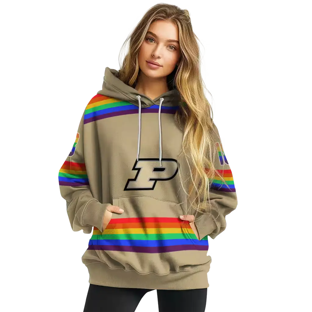 personalized purdue boilermakers rainbow stripes gold hoodie high quality personalized purdue boilermakers rainbow stripes gold hoodie high quality