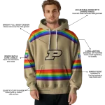 personalized purdue boilermakers rainbow stripes gold hoodie best selling