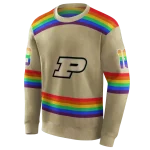 personalized purdue boilermakers rainbow stripes gold hoodie best selling
