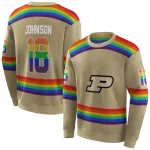 personalized purdue boilermakers rainbow stripes gold hoodie best selling
