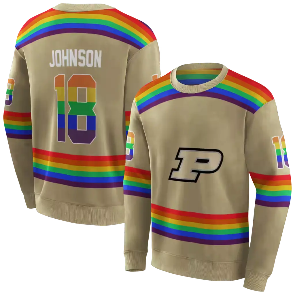 personalized purdue boilermakers rainbow stripes gold hoodie premium grade personalized purdue boilermakers rainbow stripes gold hoodie premium grade