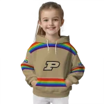 personalized purdue boilermakers rainbow stripes gold hoodie best selling