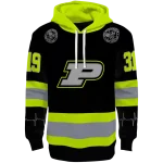personalized purdue boilermakers safety motif black neon green hoodie best selling