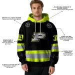 personalized purdue boilermakers safety motif black neon green hoodie best selling