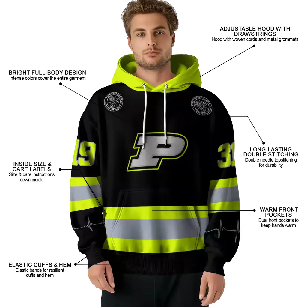 personalized purdue boilermakers safety motif black neon green hoodie latest model personalized purdue boilermakers safety motif black neon green hoodie latest model