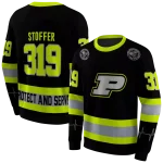 personalized purdue boilermakers safety motif black neon green hoodie best selling