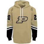 personalized purdue boilermakers striped sleeves gold hoodie best selling