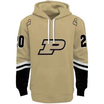 personalized purdue boilermakers striped sleeves gold hoodie best selling