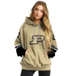 personalized purdue boilermakers striped sleeves gold hoodie best selling