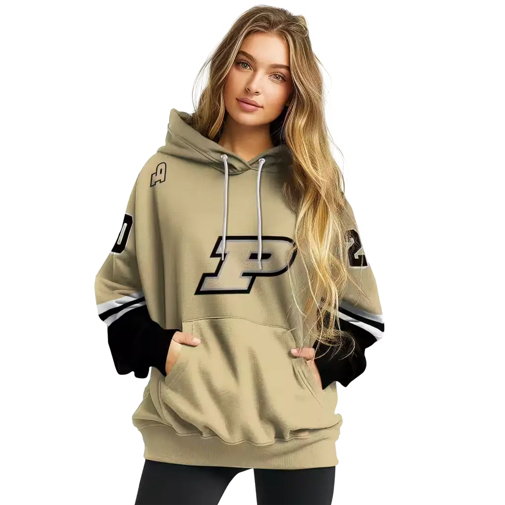 personalized purdue boilermakers striped sleeves gold hoodie high quality personalized purdue boilermakers striped sleeves gold hoodie high quality