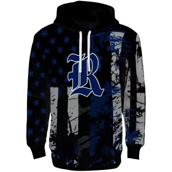 personalized rice owls distressed flag navy blue black hoodie best selling