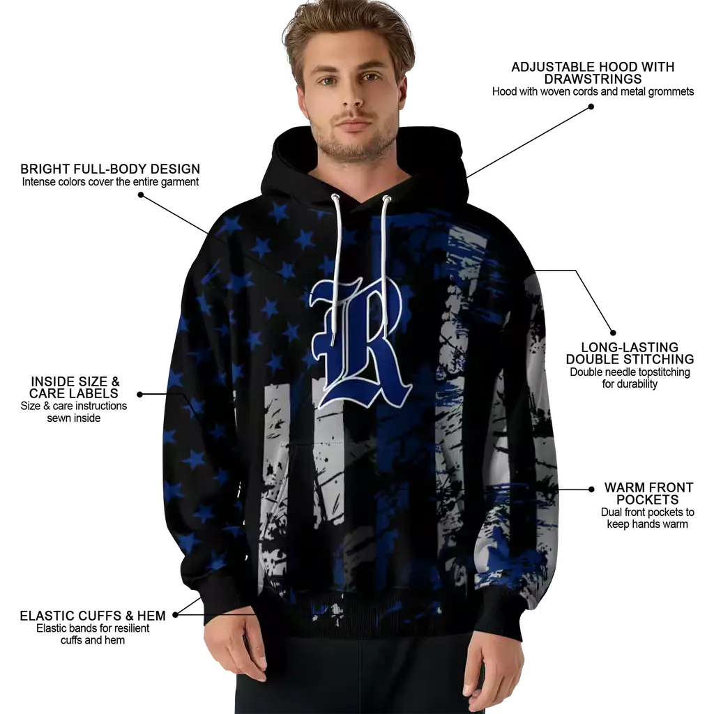 personalized rice owls distressed flag navy blue black hoodie latest model personalized rice owls distressed flag navy blue black hoodie latest model