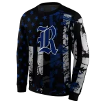 personalized rice owls distressed flag navy blue black hoodie best selling